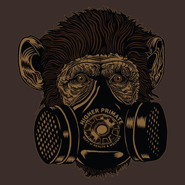 Gas Mask Chimp - Espresso