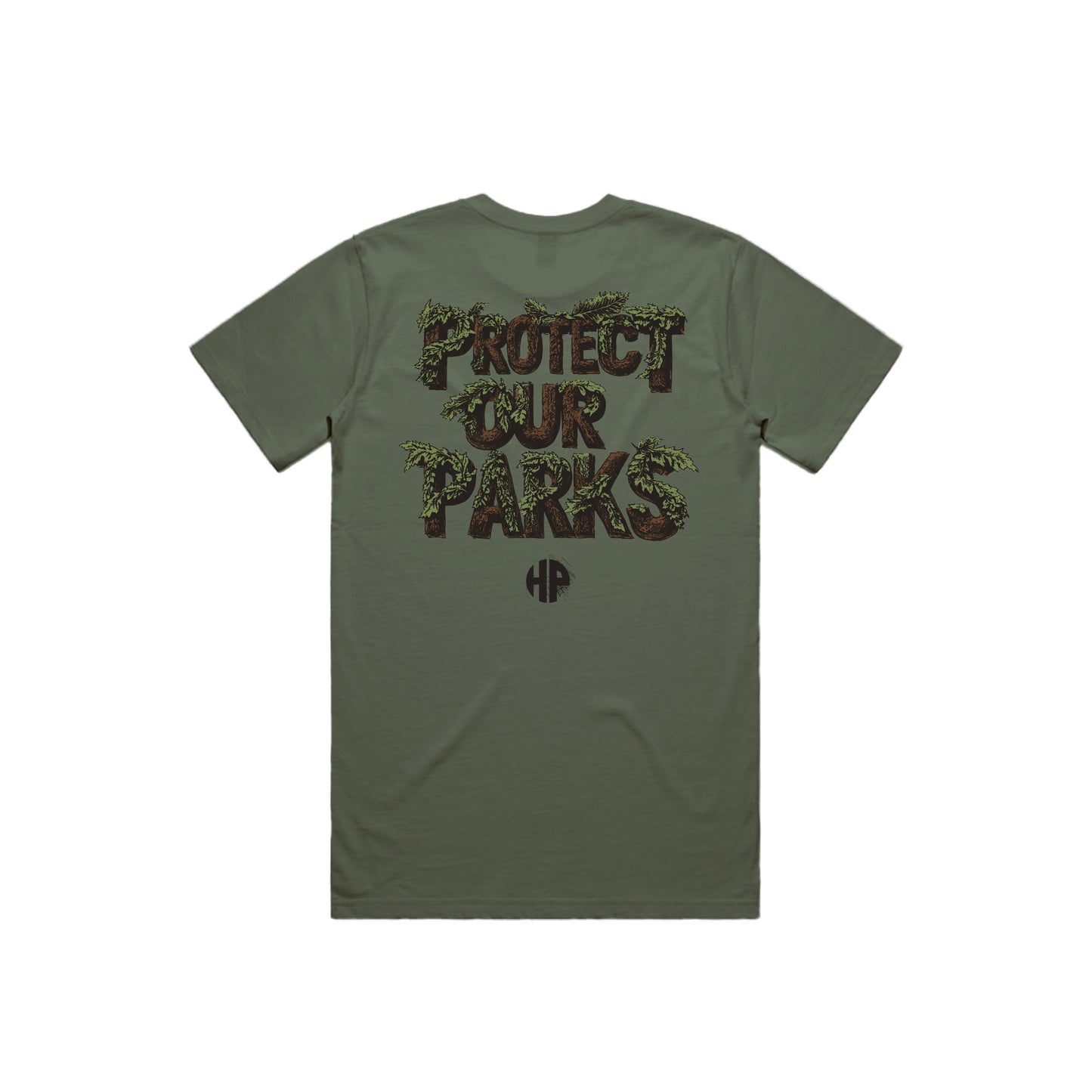 Protect Our Parks Tree Tee - Military Green