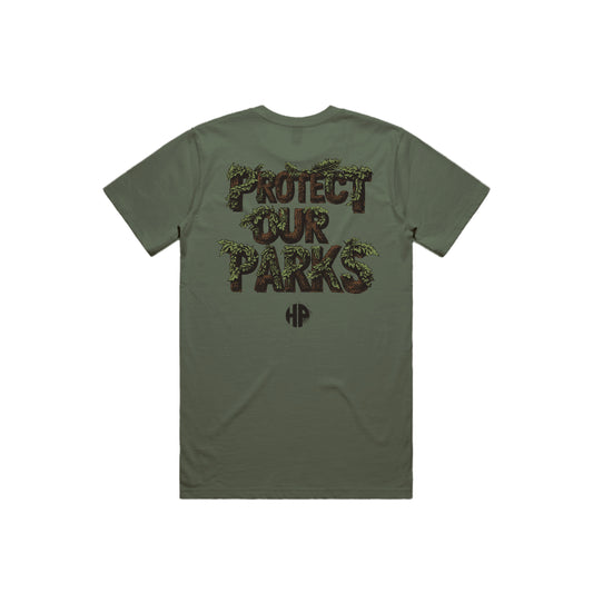 Protect Our Parks Tree Tee - Military Green