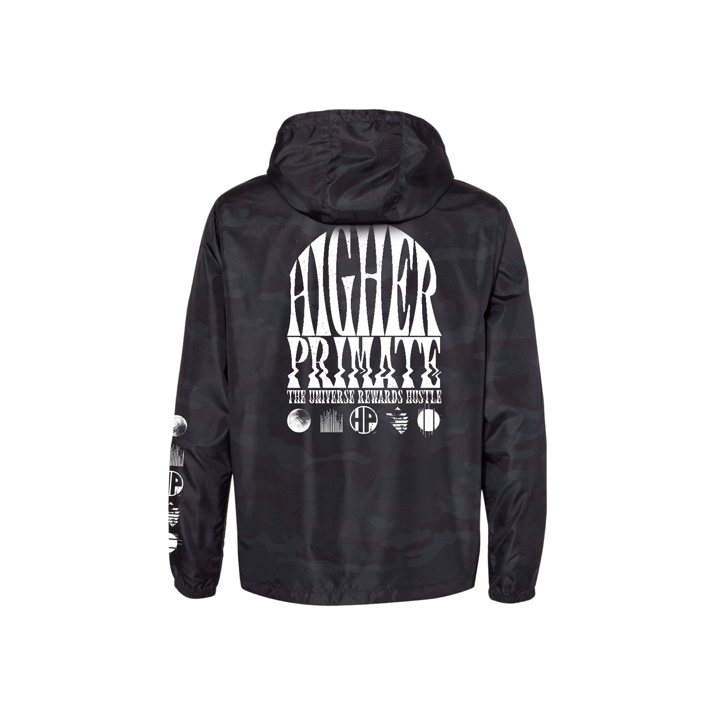 Wavy 1/2 Zip Windbreaker - Black